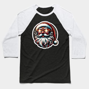 Holiday Elegance: Santa with Retro Glasses Baseball T-Shirt